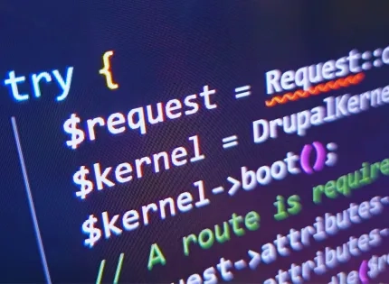Primer plano de líneas de código fuente en un editor, representando la implementación técnica con algunos de los lenguajes de programación más usados por desarrolladores a nivel global.