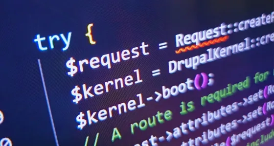 Primer plano de líneas de código fuente en un editor, representando la implementación técnica con algunos de los lenguajes de programación más usados por desarrolladores a nivel global.